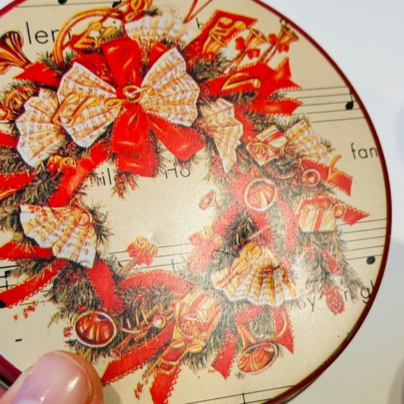 Vintage Coasters Christmas Holiday Home Decor Drinkware Barware Red Wreath Bows - Picture 8 of 16